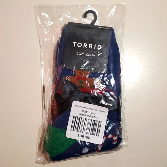❤️NWT VINTAGE TORRID CREW SOCKS GINGERBREAD MAN & CANDY CANE CHRISTMAS HOLIDAY - Picture 5 of 8